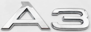 Шильдик автомобильный SHKP Audi A3 S серебристый пластик